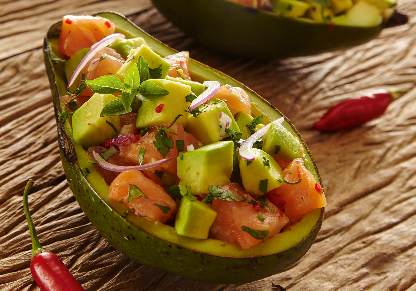 Ceviche de salm&atilde;o e abacate