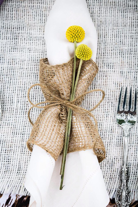 Guardanapos criativos na mesa