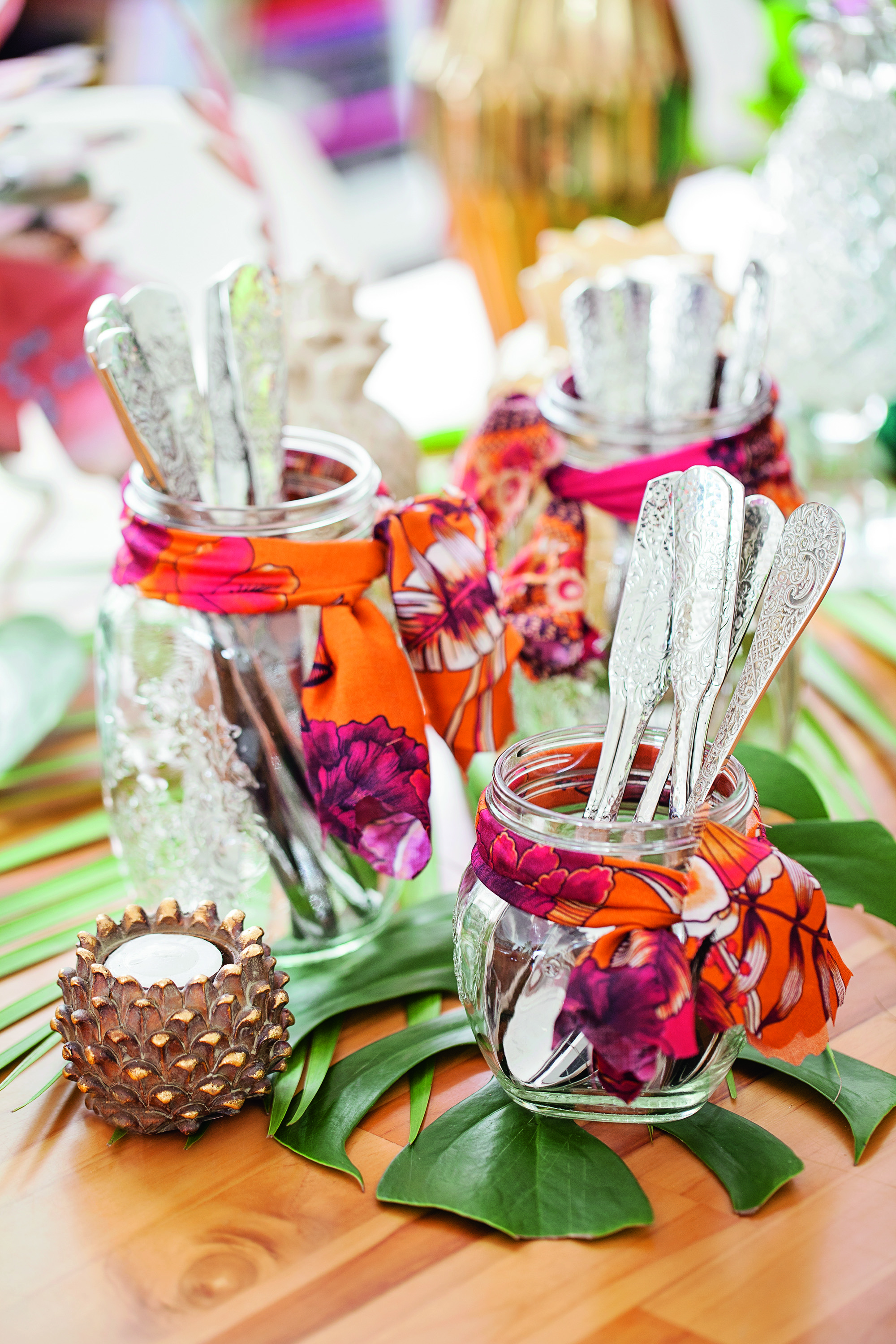 talher pote vidro decoracao