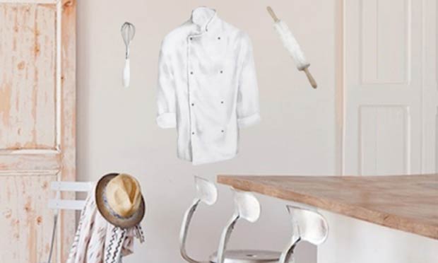 Adesivo com avental, rolo e chapéu de chef Adesivo com avental, rolo e chapéu de chef