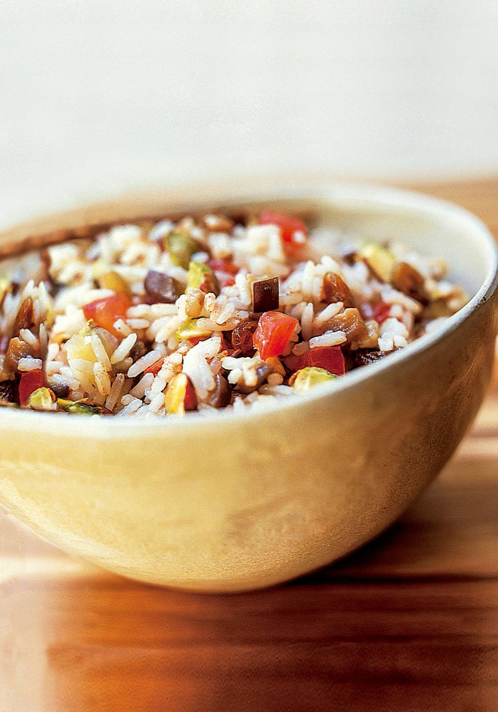 Arroz com berinjela e canela