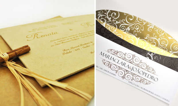 Convite de casamento com envelope especial