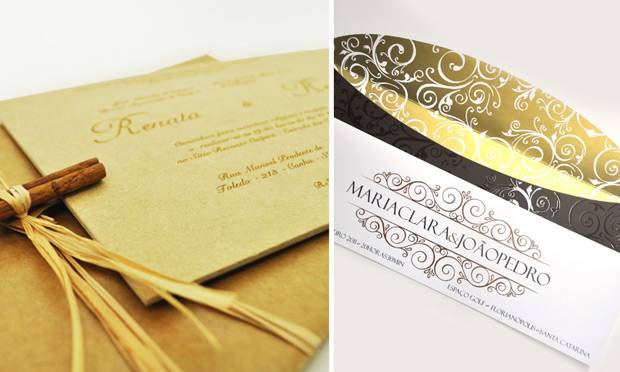 Convite de casamento com envelope especial
