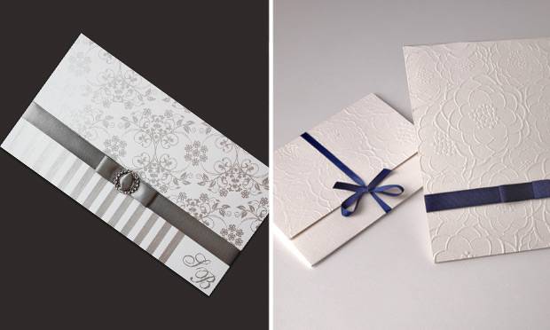 Convite de casamento com detalhes