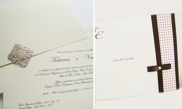 Convite de casamento fechado com estilo