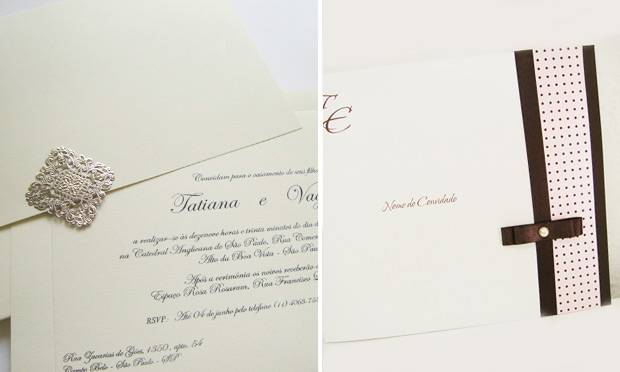 Convite de casamento fechado com estilo