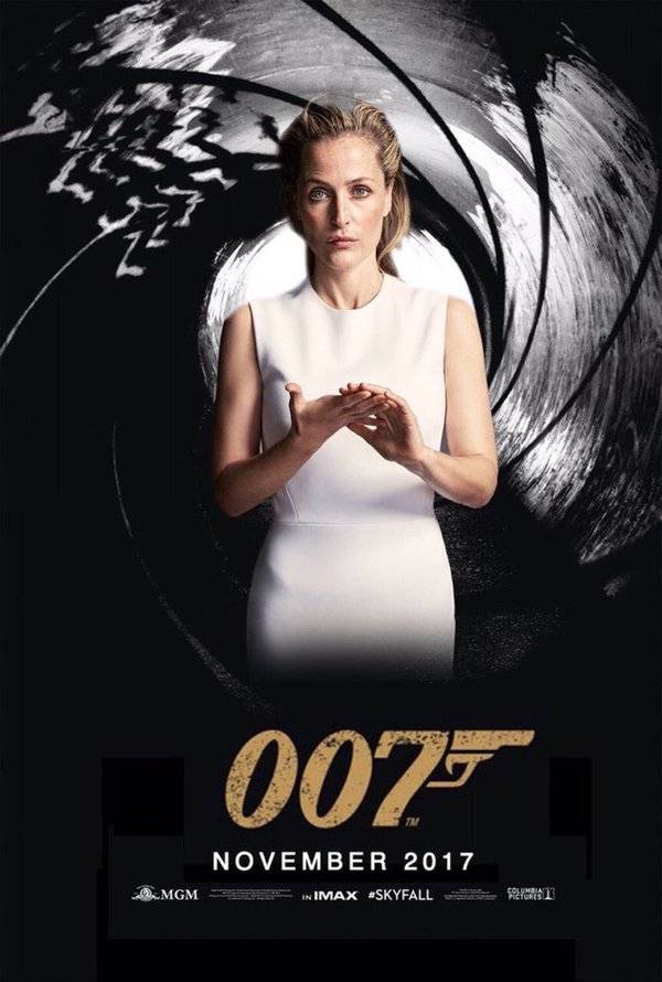 A atriz Gillian Anderson poderá interpretar o agente de “007” nos dois próximos longas
