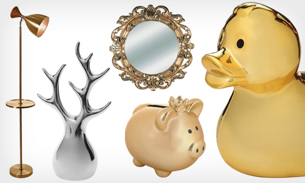 Brilho fino: aposte em objetos metalizados na decoração