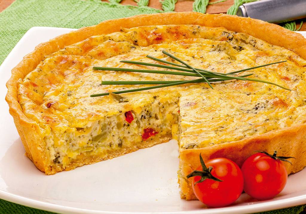 Quiche de brócolis e queijo