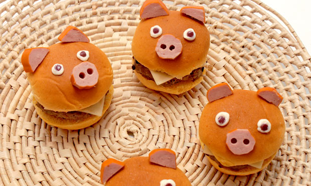 Hambúrguer de porquinho Hambúrguer de porquinho