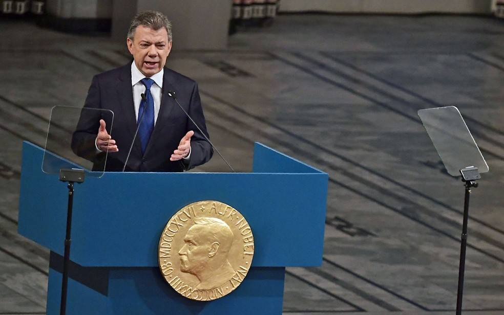 Presidente da Colômbia recebe Nobel da Paz