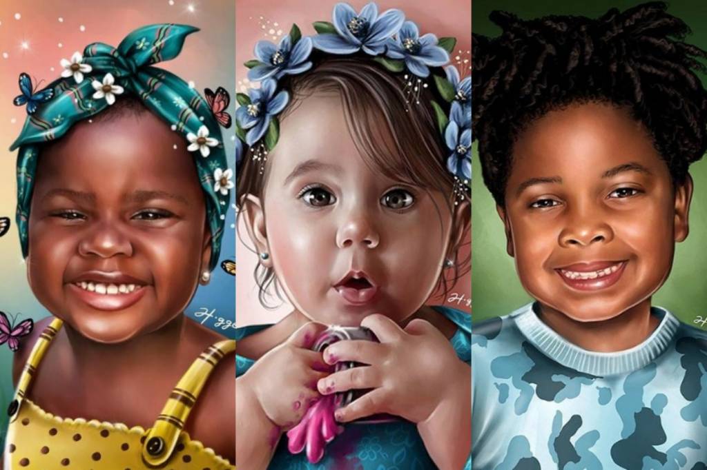 Fofura! Ilustrador transforma filhos de famosos em desenho