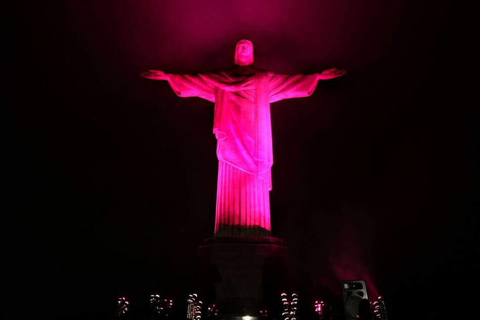 O Cristo Redentor ficará rosa em campanha contra o câncer de mama