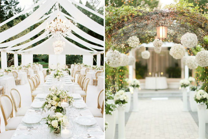 Casamento com decora&ccedil;&atilde;o toda branca