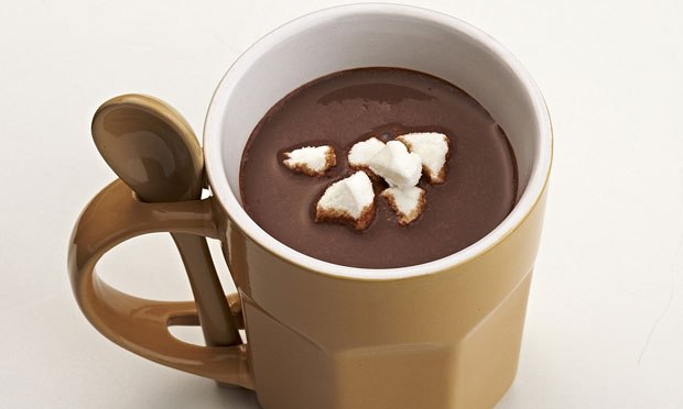 Chocolate quente com marshmallow