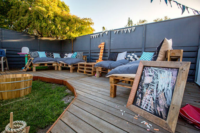 Decora&ccedil;&atilde;o de festa infantil com pallet