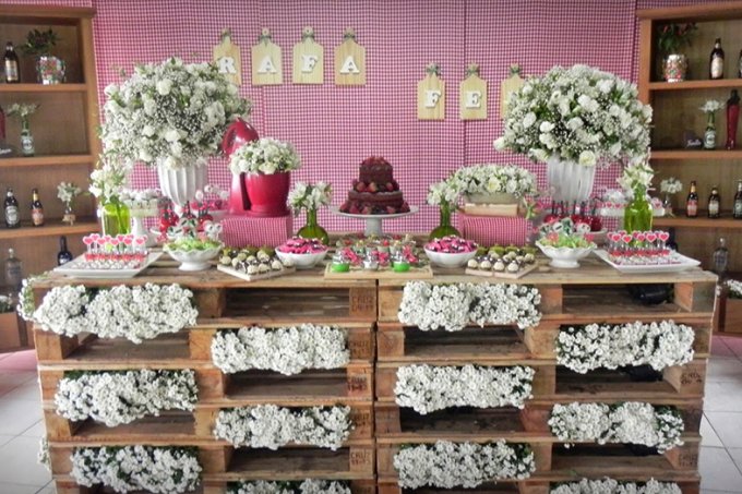 Decora&ccedil;&atilde;o de festa infantil com pallet