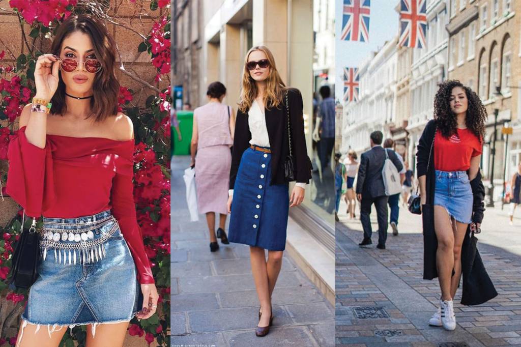 Perfeitas para o verão: ideias de looks com saia jeans