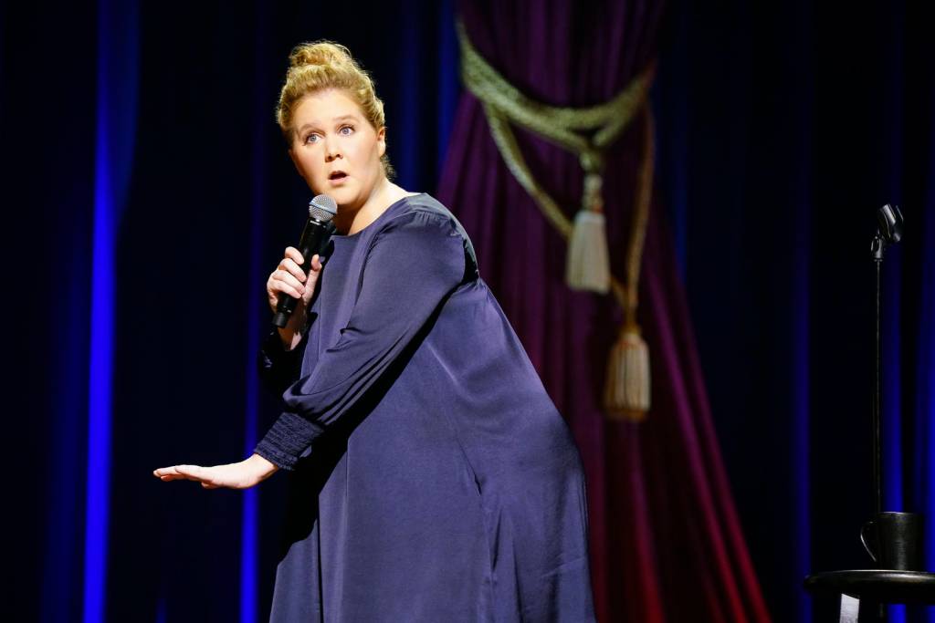 <strong>Amy Schumer Growing (estreia em 19/03):&nbsp;</strong><span style="font-weight:400;">Amy Schumer fala de casamento, gravidez, pol&iacute;tica e mais neste novo especial de stand-up filmado no Chicago Theatre.</span>