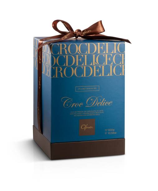 Ofner: Ovo Croc Dèlice (300g). Com casca recheada com crocante francês, caramelizado e bombons. Preço: 89,90.