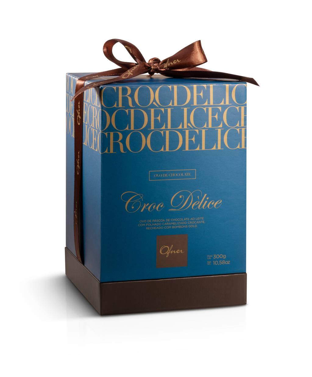 Ofner: Ovo Croc D&egrave;lice (300g). Com casca recheada com crocante franc&ecirc;s, caramelizado e bombons. Pre&ccedil;o: 89,90.