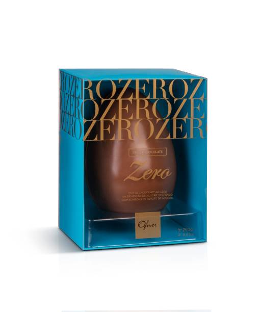 <strong>Ovo Zero</strong> (250g) - Chocolate ao leite, sem adição de açúcar, com saborosos bombons zero açúcar em seu interior. Preço: <strong>R$ 74,90</strong>.