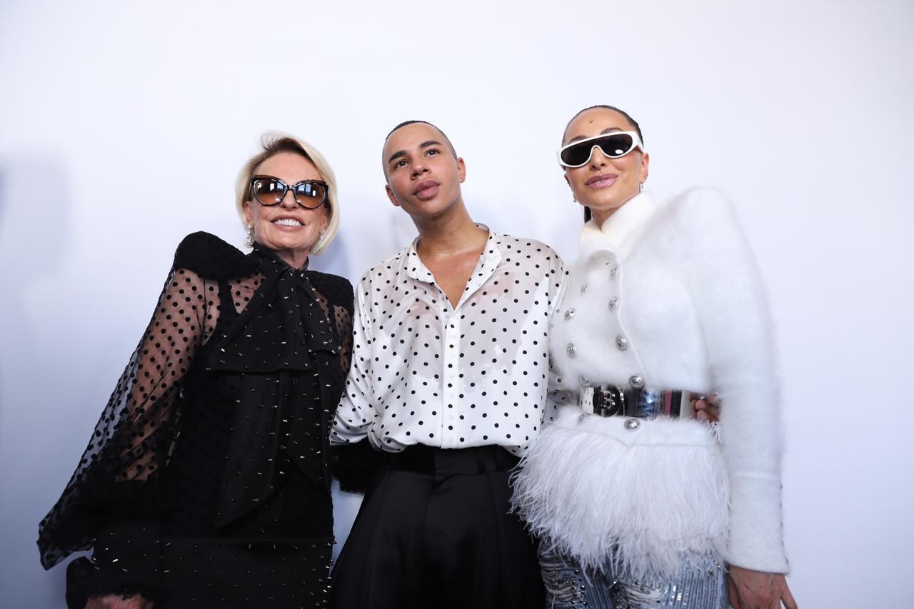 Ana Maria Braga, Sabrina Sato e o estilista Olivier Rousteing