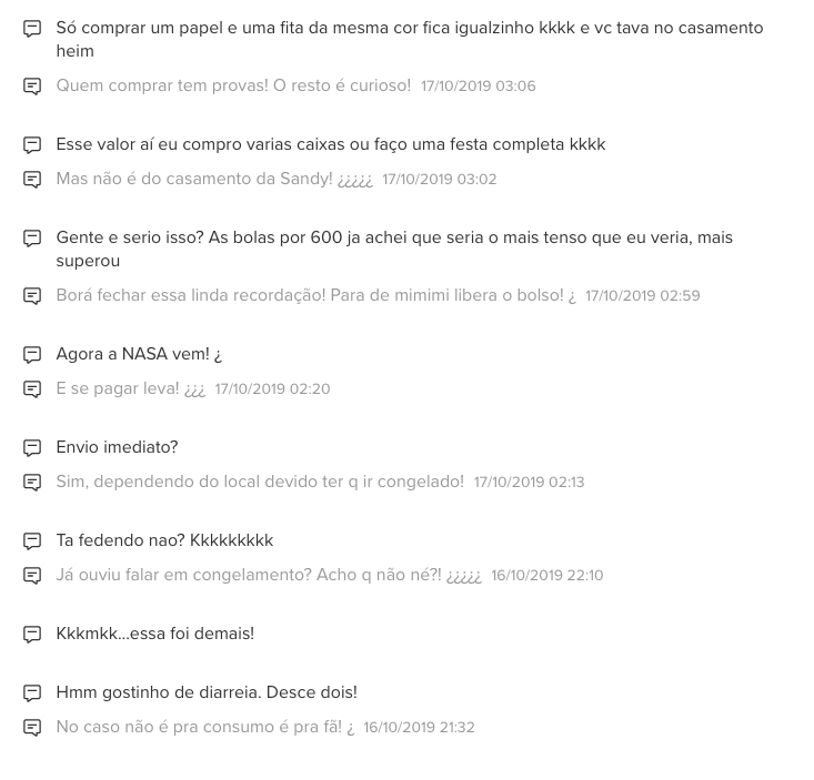 Comentários na venda do bem-casado do casamento de Sandy e Lucas Comentários na venda do bem-casado do casamento de Sandy e Lucas