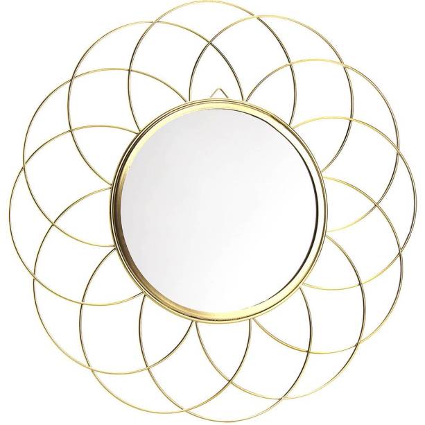 Espelho Saturno, de metal, com 39 cm de di&acirc;metro. <a href="https://www.americanas.com.br/produto/133822121/espelho-redondo-de-parede-com-moldura-em-metal-dourado-saturno-orb?pfm_carac=espelho&pfm_index=3&pfm_page=search&pfm_pos=grid&pfm_type=search_page%20&sellerId" target="_blank" rel="noopener">Americanas.com</a>, R$ 99,99