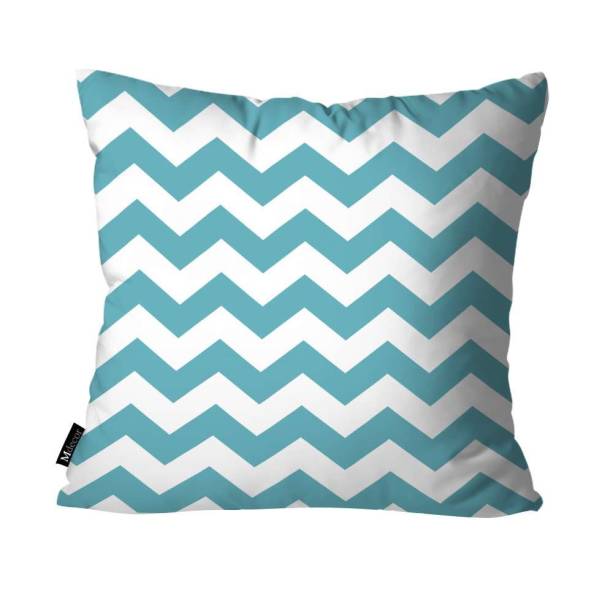Capa de almofada Chevron Turquesa, de poli&eacute;ster, 45 x 45 cm. <a href="https://www.mobly.com.br/capa-para-almofada-chevron-45x45cm-turquesa-477531.html" target="_blank" rel="noopener">Mobly</a>, R$ 23,90