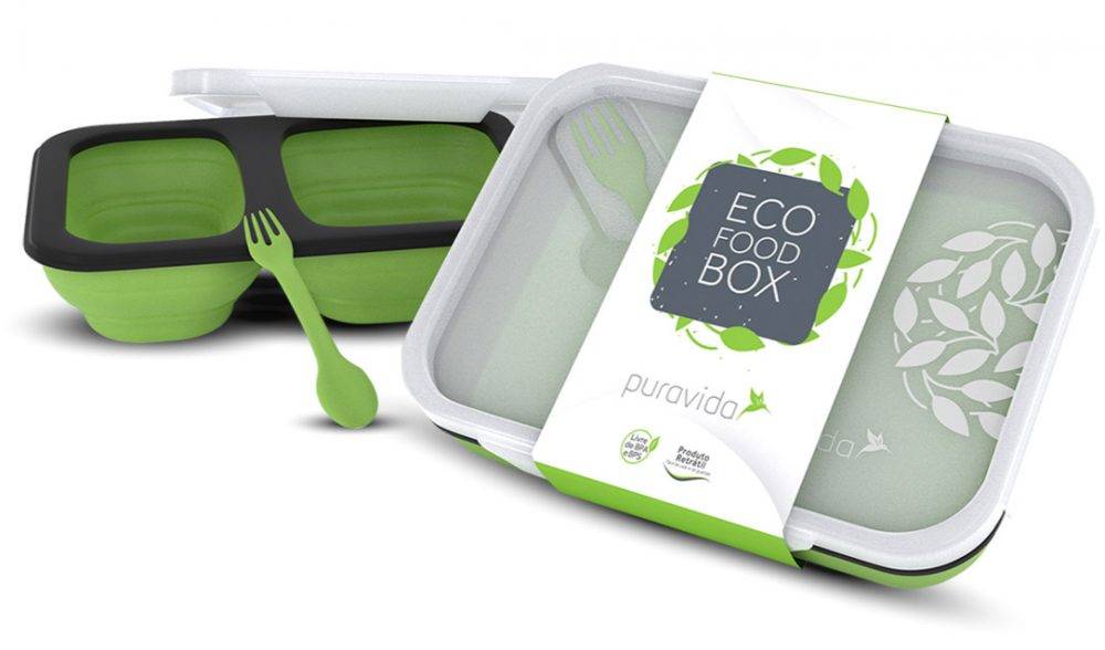 Eco Food Box, dobr&aacute;vel, com talher, capacidade de 350 ml. <a href="https://www.puravida.com.br/natural/sem-desconto/eco-food-box/?adTribesID=9e2927bc138cba841a30dfddf0ae1ff0%7Cadtribes%7C88602&utm_source=Google%20Shopping&utm_campaign=Puravida-FeedGoogle&utm_medium=cpc&utm_term=88602&gclid=EAIaIQobChMIrpHf8NGO4gIVxwWRCh1EhQtcEAYYAiABEgLd3fD_BwE" target="_blank" rel="noopener">PuraVida</a>, R$ 55,97