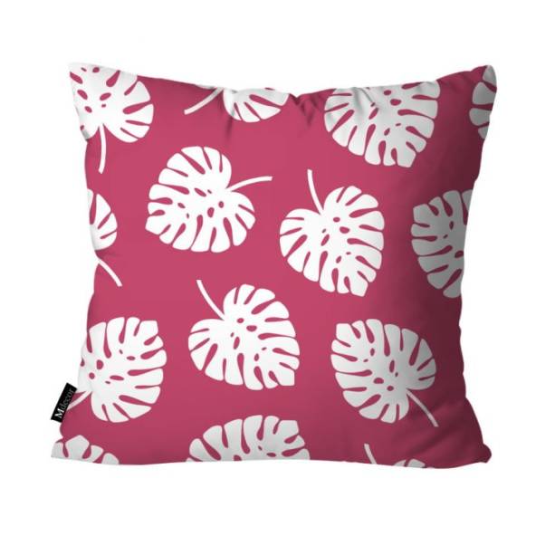 Capa de almofada Folhas Pink, de poli&eacute;ster, 45 x 45 cm. <a href="https://www.mobly.com.br/capa-para-almofada-folhas-45x45cm-pink-477400.html#a=3|p=3|pn=11|t=Categoria|c=351|s=0" target="_blank" rel="noopener">Mobly</a>, R$ 23,90