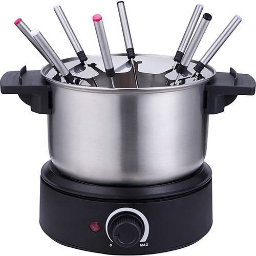 Panela El&eacute;trica Fun Kitchen (110 ou 220 V), de a&ccedil;o inox, com 10 pe&ccedil;as. <a href="https://www.shoptime.com.br/produto/133517708/panela-de-fondue-eletrica-10-pecas-aco-fun-kitchen?WT.srch=1&acc=a76c8289649a0bef0524c56c85e71570&epar=bp_pl_00_go_fk_fritadeira_todas_geral_gmv&gclid=EAIaIQobChMIxYnmm7_N4gIVh4WRCh1bZAEeEAQYBCABEgLP6fD_BwE&i=561e51606ed24cafb531c15a&o=5c9103196c28a3cb508890d2&opn=GOOGLEXML&sellerId=00776574000660&voltagem=220%20volts" target="_blank" rel="noopener">Shoptime</a>, R$ 249,99