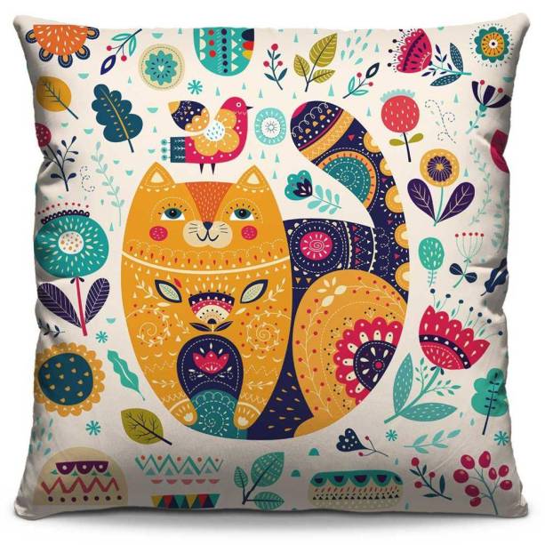 Capa de almofada Gatinho 74, de poli&eacute;ster, 40 x 40 cm. <a href="https://www.americanas.com.br/produto/61515008/capa-de-almofada-estampada-colorida-kids-gatinho-74" target="_blank" rel="noopener">Americanas.com</a>, R$ 21,90