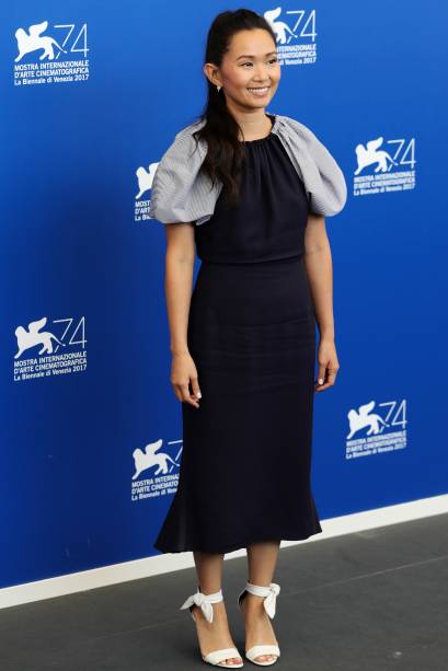 <strong>Hong Chau</strong> no photocall de <span><strong>Downsizing</strong>.</span>