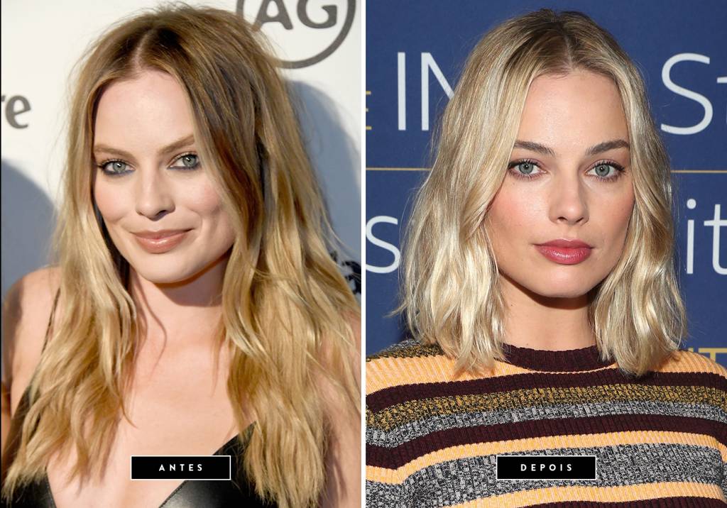 <strong>Setembro de 2017 // Margot Robbie</strong>&nbsp;- a atriz apareceu no Festival de Cinema de Toronto com os cabelos mais curtos, em um shor bob, e com luzes mais claras. Bela!