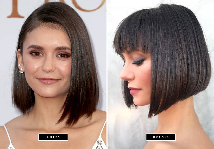 <strong>Setembro de 2017 // Nina Dobrev</strong> - a atriz apareceu ontem, 27, na première do longa <span>Flatliners com um short bob assimétrico com franja. O corte foi feito para o papel de uma artista parisiense que viverá no terror Lucky Day.</span>