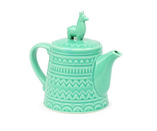 O bule de cerâmica Lhama verde custa R$ 92 na <a href="https://www.mimeria.com.br/bule-de-ceramica-lhama-verde">Mimeria</a>.