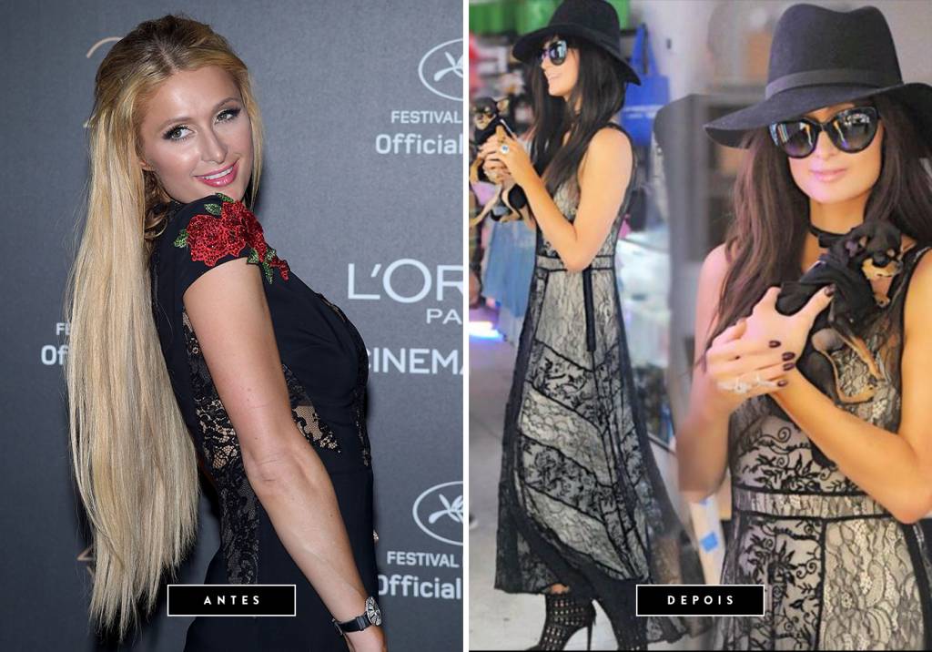 <strong>Junho de 2017 // Paris Hilton</strong> - a socialite deixou de lado seus famosos fios loiros e resolveu desfilar madeixas bem escuras. Contrariando a famosa frase 'loiras se divertem mais', Paris publicou um v&iacute;deo em seu Instagram dizendo que 'as morenas se divertem tamb&eacute;m'. Ficou linda!