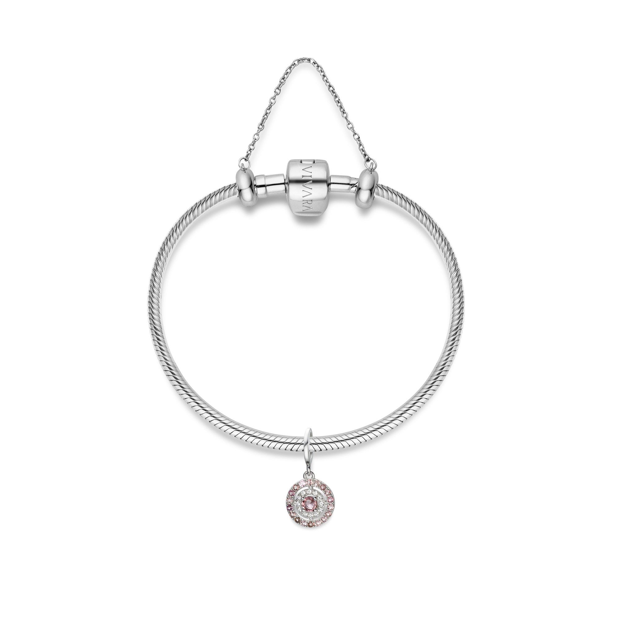 <p style="text-align:justify;">Pulseira de prata, top&aacute;zio branco, turmalina rosa e turquesa natural.</p>