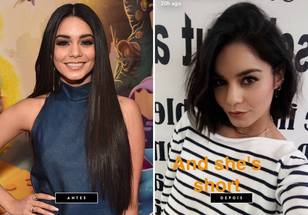 <strong><span>Maio de 2017 // Vanessa Hudgen</span></strong>&nbsp;- a musinha do Coachella esperou o festival passar para dizer 'adeus' aos seus fios super longos. Vanessa sempre transita entre esses dois estilos de cabelo e arrasa com ambos os looks.