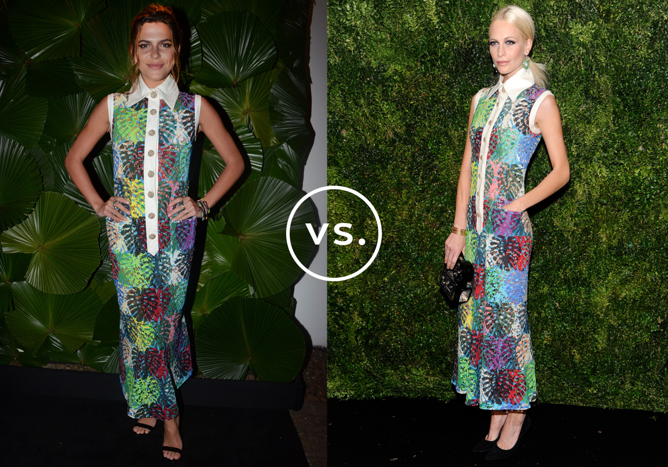 <strong>Mariana Goldfarb</strong> e <strong>Poppy Delevingne</strong> vestem <strong>Chanel</strong>.&nbsp;O coque propositalmente bagun&ccedil;ado deixou o visual da modelo brasileira mais despojado. J&aacute; a brit&acirc;nica preferiu uma produ&ccedil;&atilde;o mais sofisticada com penteado polido e maxibrincos de pedras.