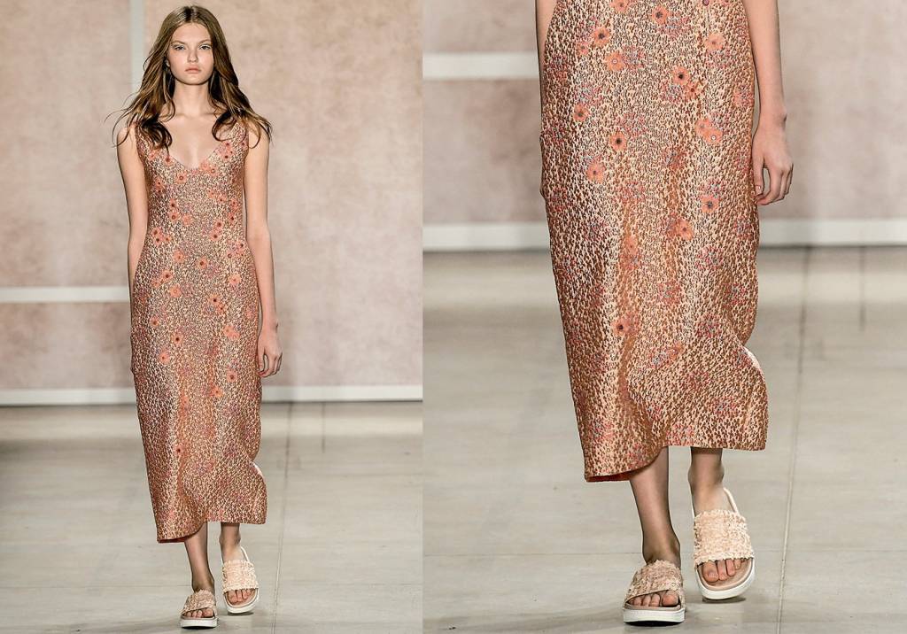 Vestido mídi + slide: como se vestir bem em dias muito quentes