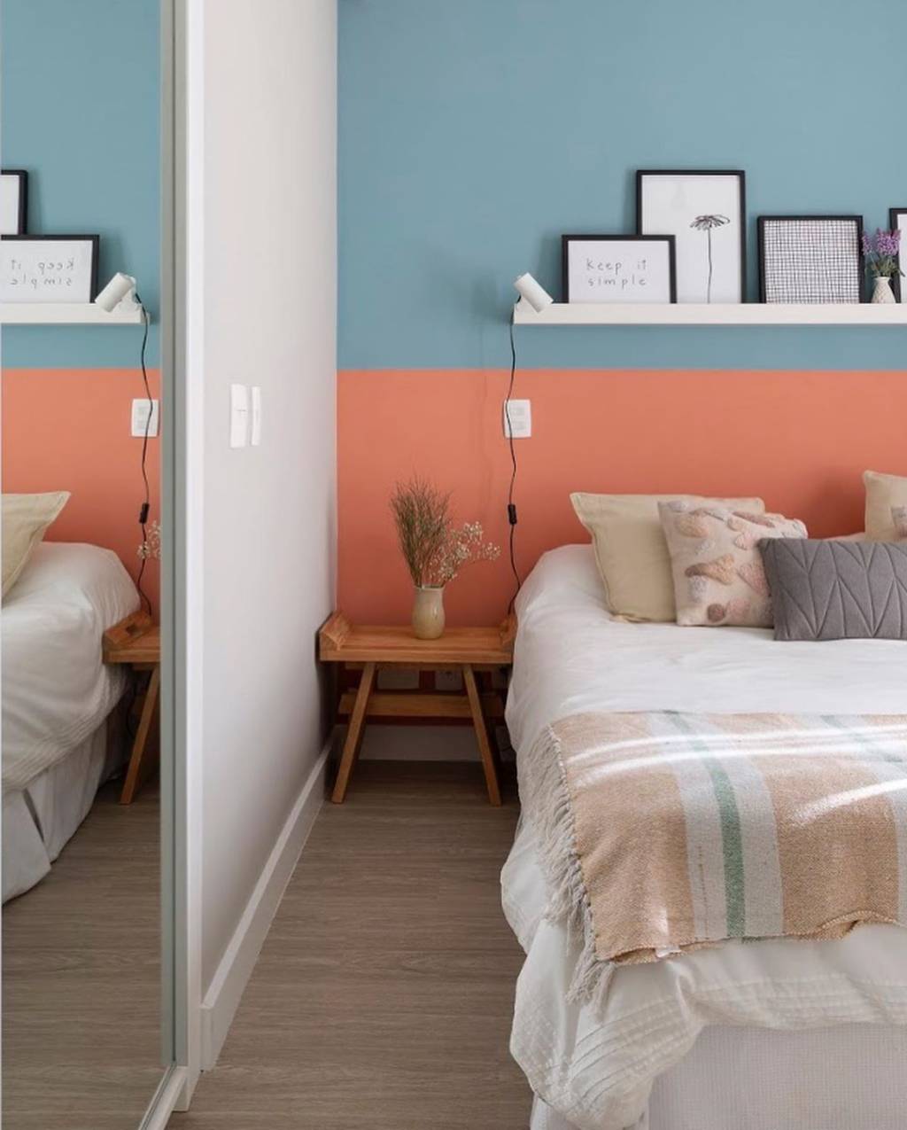 Parede de duas cores: 10 ideias que vão te fazer amar o efeito bicolor