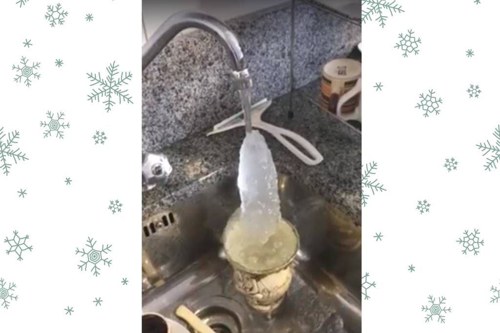 Vídeo de água que congela ao sair da torneira surta a internet