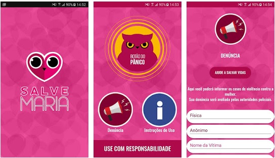 Apps violência doméstica Salve Maria Apps violência doméstica Salve Maria