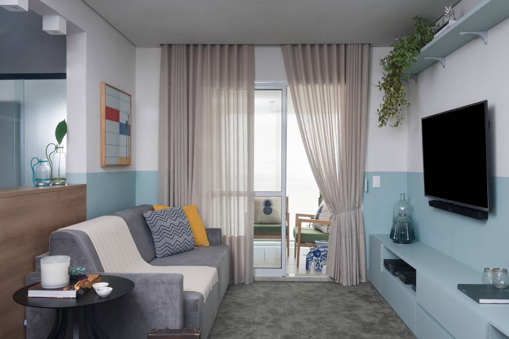 Grandes ideias estão em todas as paredes deste apê de 69 m²