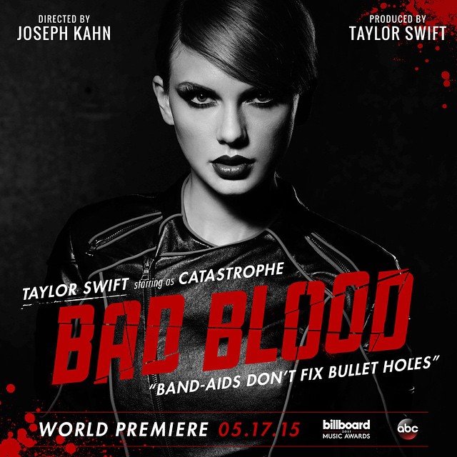 Taylor Swift lança Bad Blood com participação de Cara Delevingne e Selena Gomez