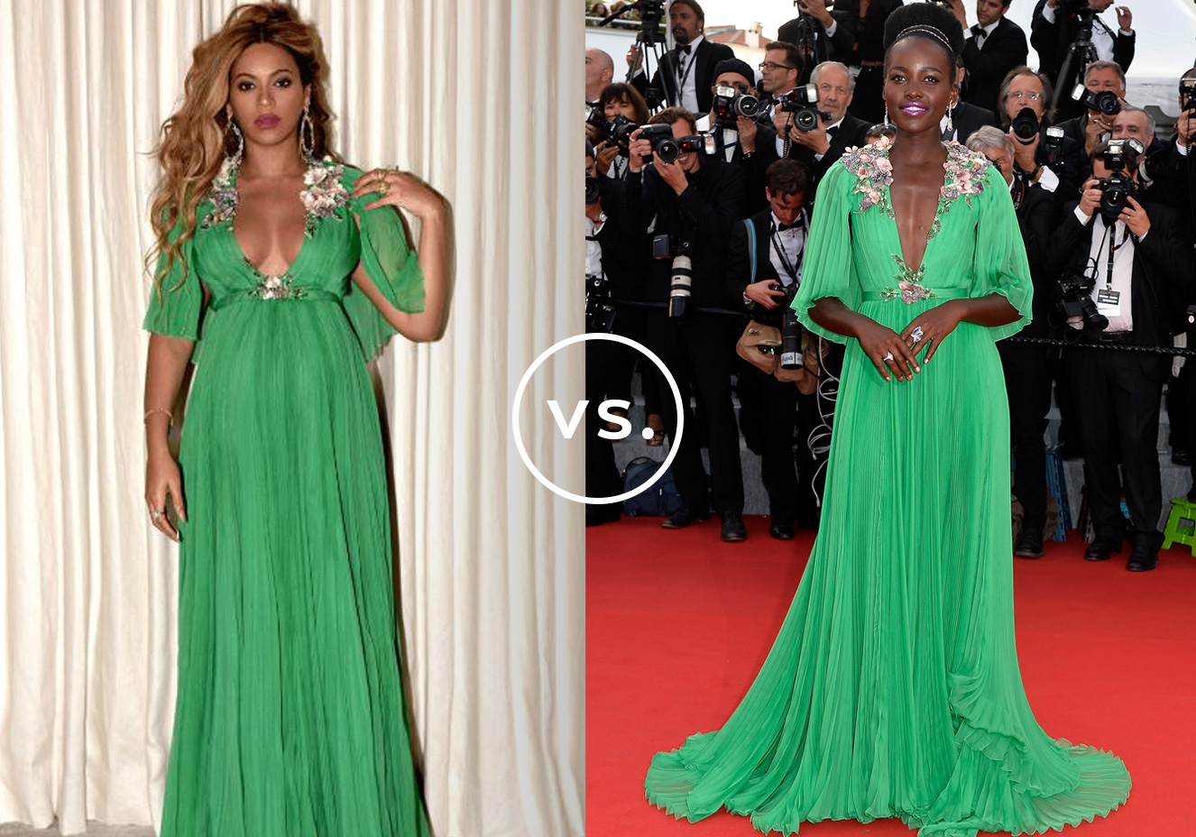 <strong>Beyonc&eacute;</strong> e <strong>Lupita Nyong'o</strong> vestem<strong> Gucci</strong>.&nbsp;A mam&atilde;e de g&ecirc;meos elegeu o vestido vibrante para uma premi&egrave;re do filme <em>A Bela e a Fera</em> - quase uma mulher comum, n&atilde;o &eacute; mesmo? - e elevou a pot&ecirc;ncia sexy do modelo com cabelos soltos e maxibrincos. J&aacute; Lupita desfilou o longo com bordados nos ombros e na cintura durante o Festival de Cinema de Cannes. Fashionista, a atriz apostou em batom metalizado e coque volumoso para arrematar.