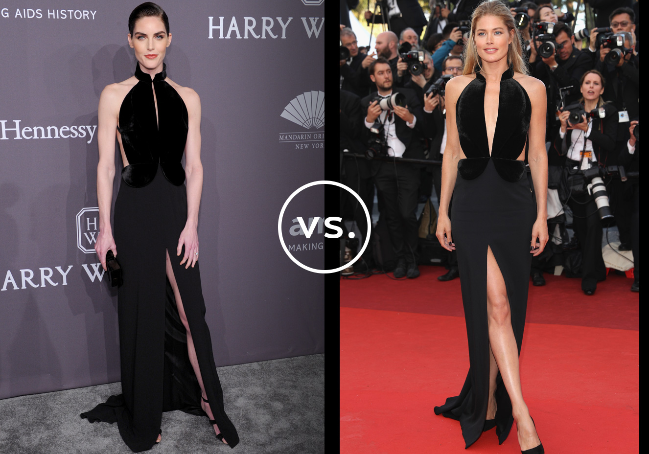 <strong>Hilary Rhoda</strong> e <strong>Doutzen Kroes</strong> vestem<strong> Brandon Maxwell</strong>. As cria&ccedil;&otilde;es elegantes e com pegada minimalista do designer, ex-stylist de Lady Gaga, ca&iacute;ram no gosto das famosas. Lind&iacute;ssima, Hilary apostou em uma vers&atilde;o do vestido preto com decote mais fechado e finalizou com sand&aacute;lias e coque cl&aacute;ssico. J&aacute; Doutzen valorizou o bronzeado com o decote profundo e n&atilde;o precisou mais do que um bom par de escarpins para arrematar a produ&ccedil;&atilde;o de gala.